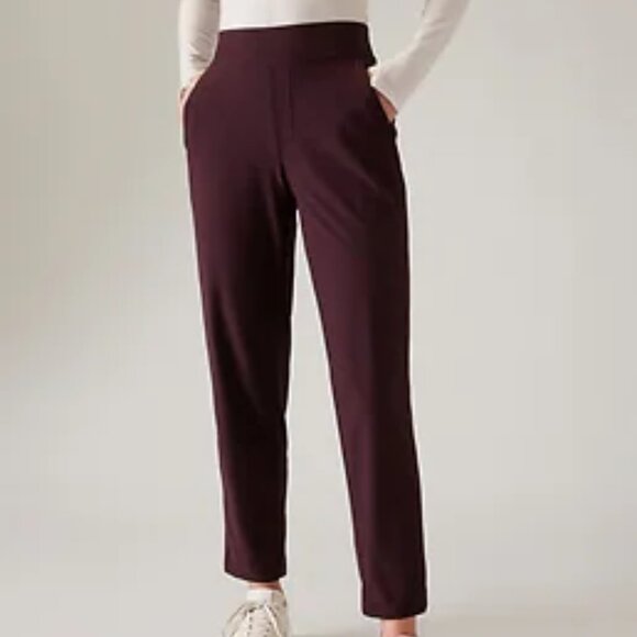 Athleta Brooklyn Lined Mid Rise Pant Spiced Cabernet O Petite - Picture 2 of 4